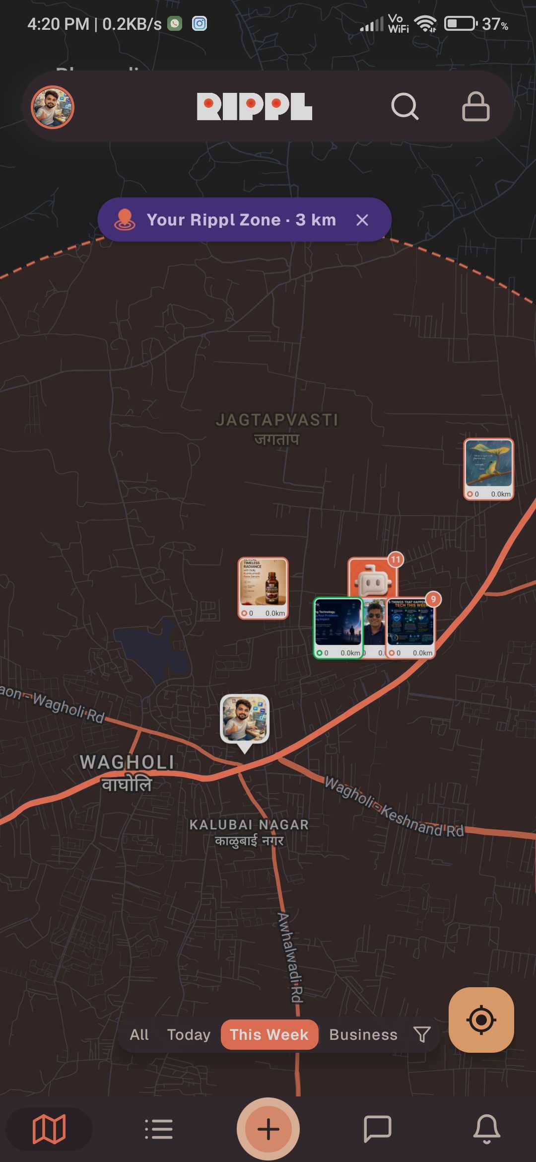 Rippl Zone Map View - Mobile View